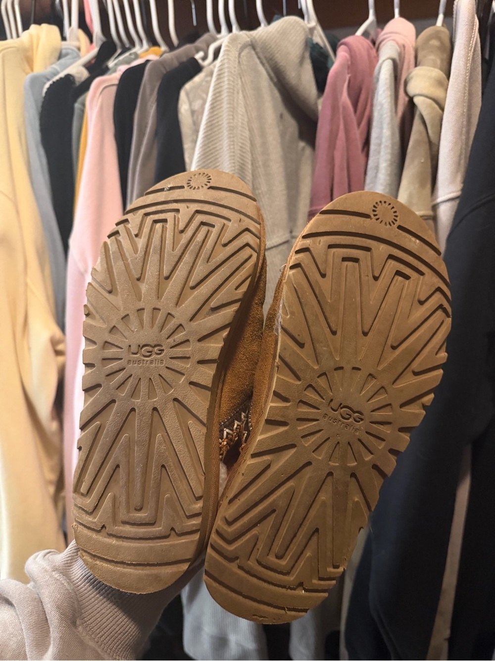 UGG Chestnut Suede Slip-On Shearling Clog - Picture 2 of 6